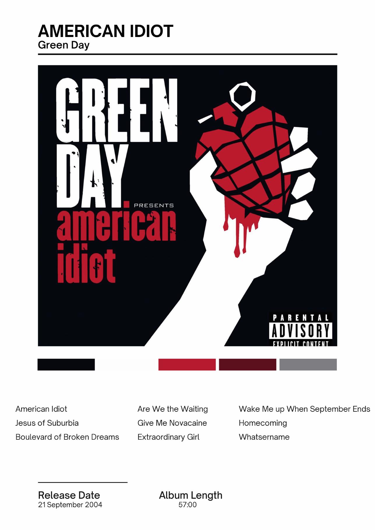 Green Day — American Idiot music print