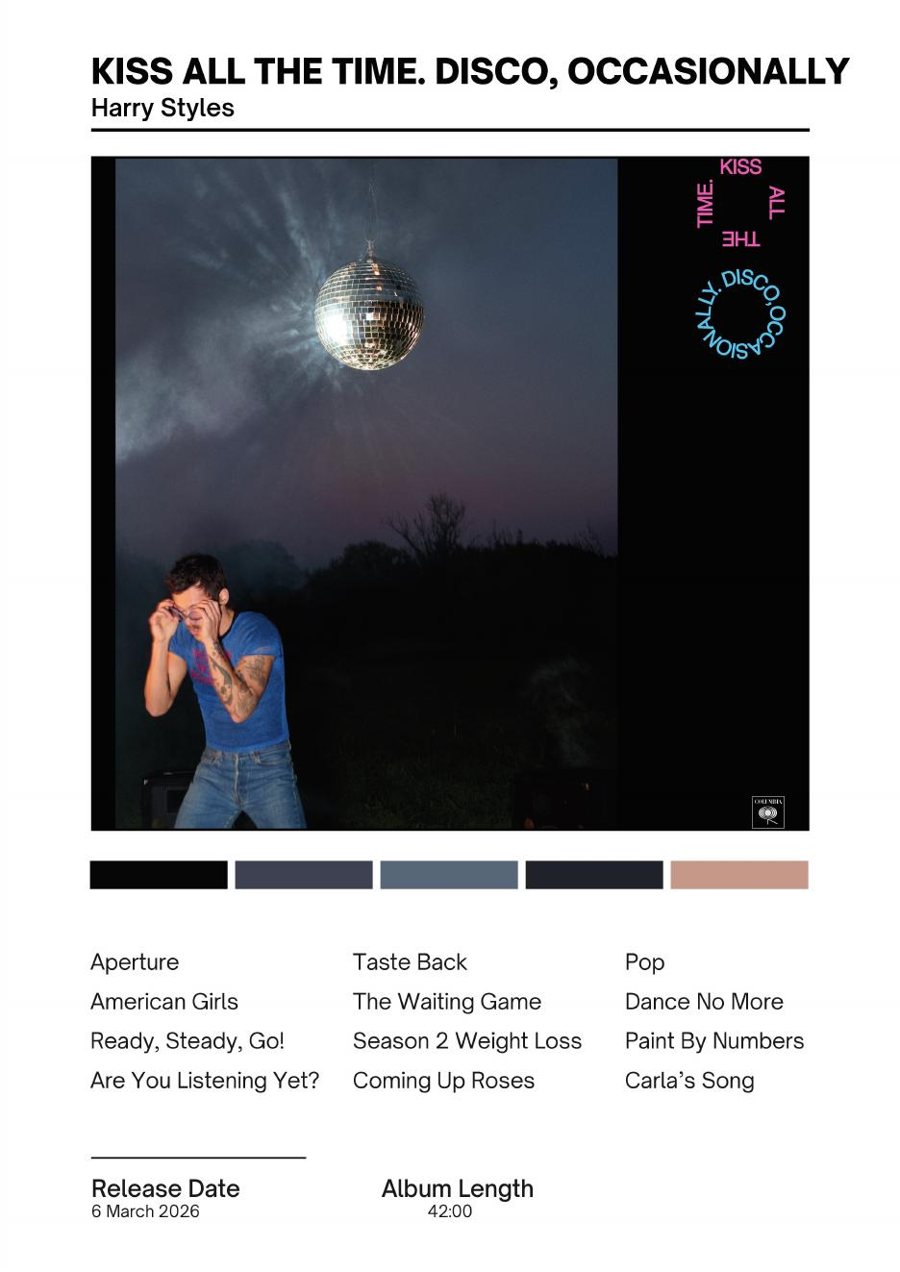 Harry Styles — Kiss All The Time. Disco, Occasionally. music print