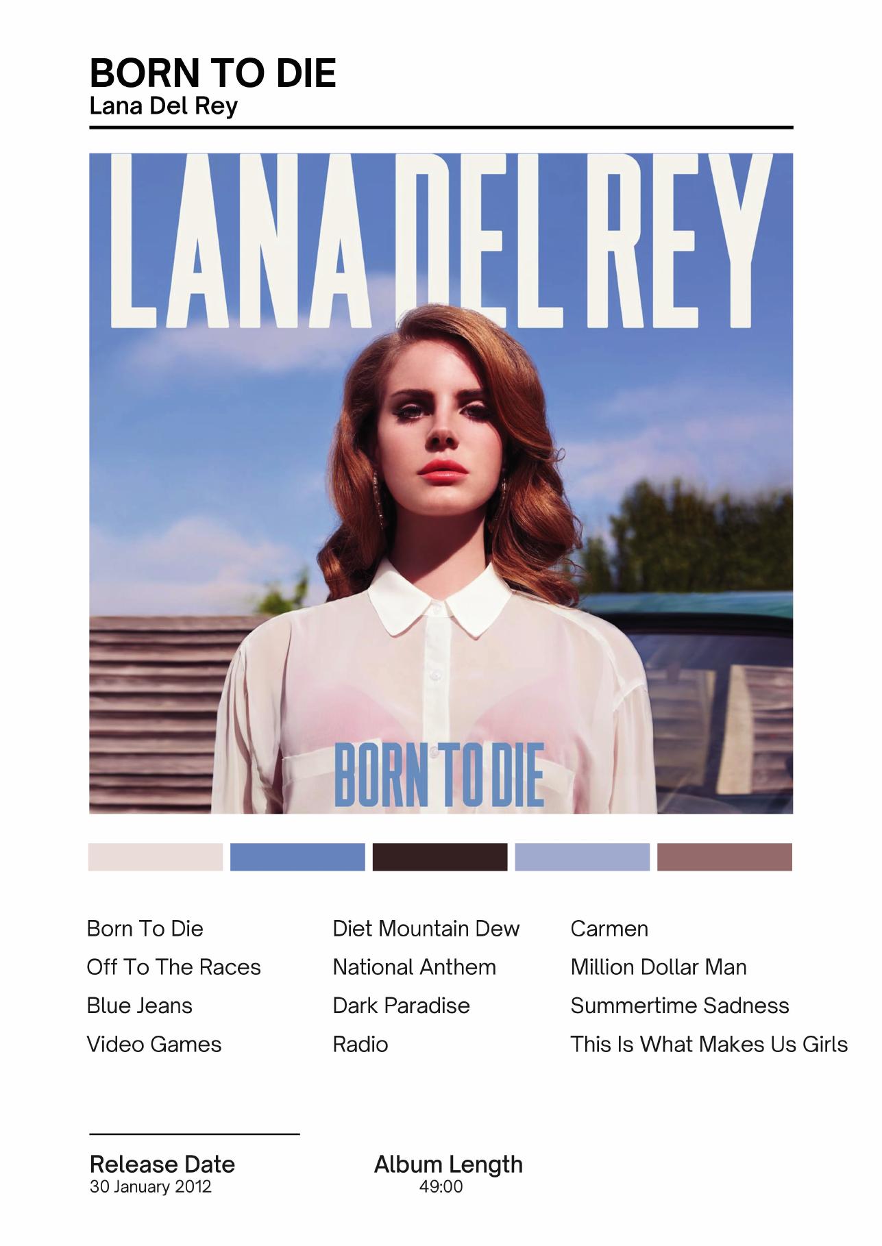 Lana Del Rey — Born To Die music print