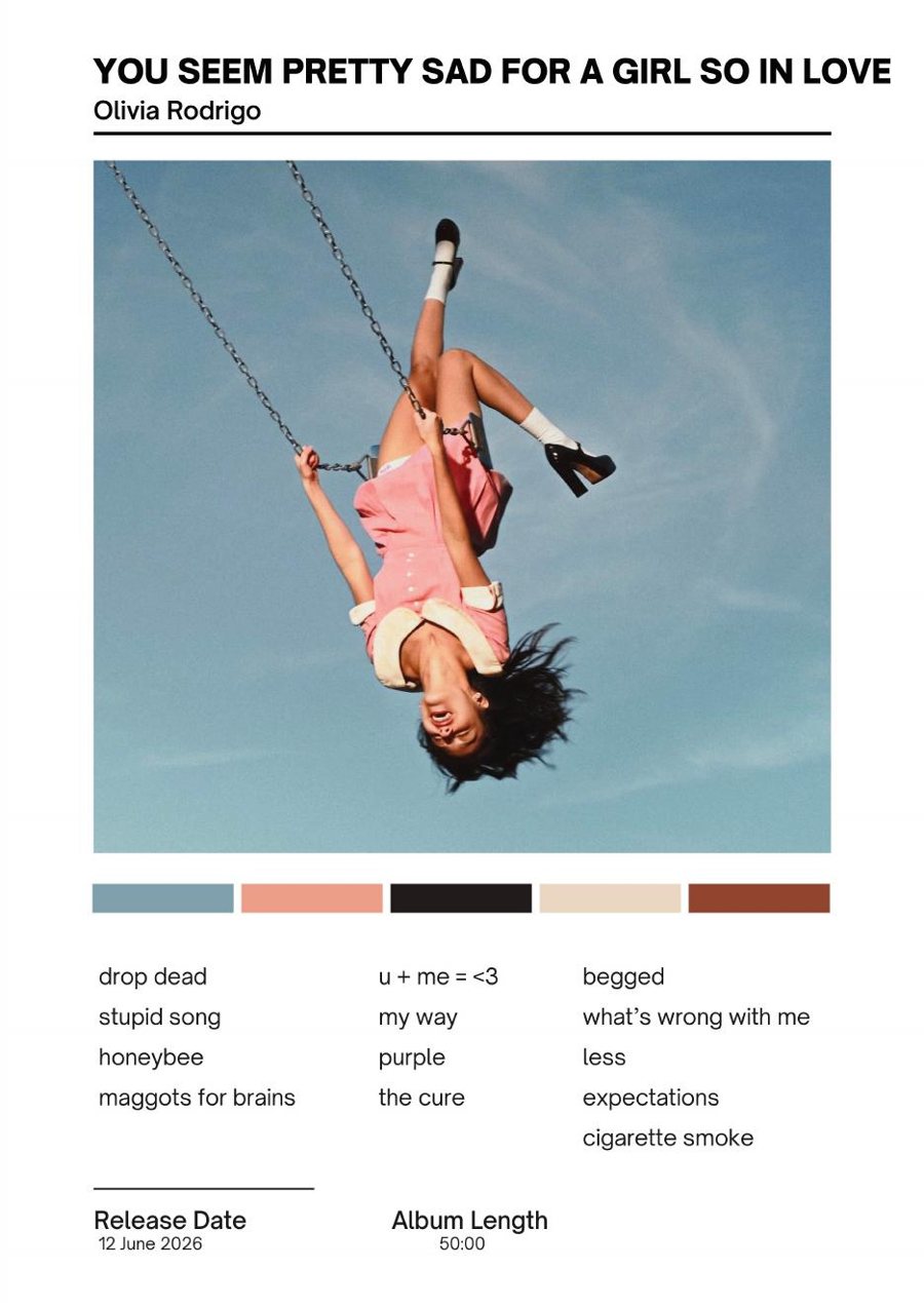 Olivia Rodrigo — you seem pretty sad for a girl so in love music print