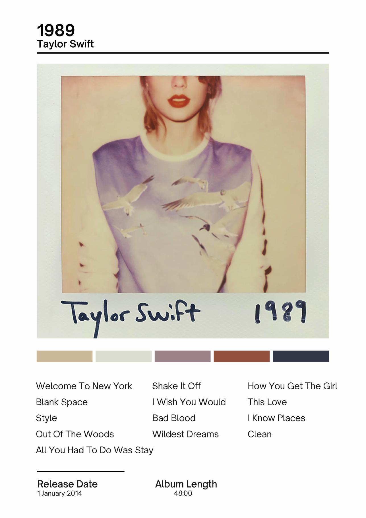 Taylor Swift — 1989 music print